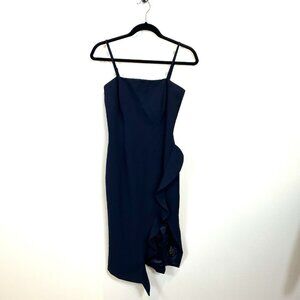 Bardot Carmelle Strapped Midi Dress in Navy Blue Size Small NWT $119